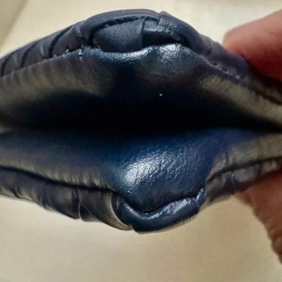 Navy Woven Vegan Leather Crossbody or Wristlet Bag (2 Straps) - Picture 4 of 11